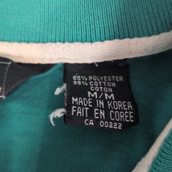 Sears Vintage 90s Green Blue Purple Striped Collared Long Sleeve Button M Medium - Picture 2 of 15